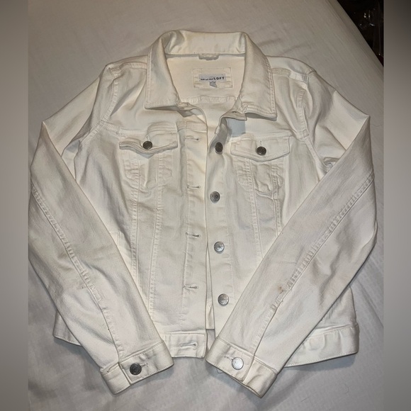 LOFT Off-White Denim Jacket - Picture 1 of 2